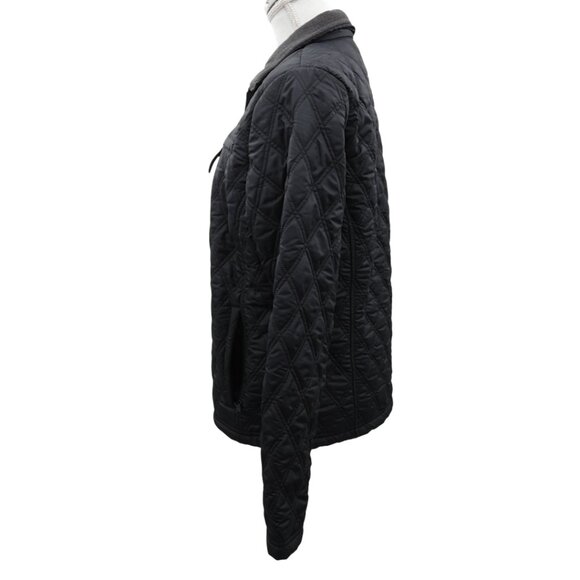 Eddie Bauer Black Quilted Jacket Women’s Size M Minimalist Preppy Casual Core - Picture 4 of 10